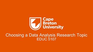 Choosing a Data Analysis Research Topic [upl. by Semreh]