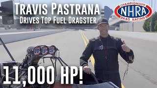 Travis Pastrana gets behind the wheel of 11000 HP Top Fuel Dragster [upl. by Sik]