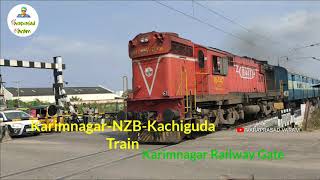 Karimnagar Kachiguda Train Via Nizamabad leaving the Karimnagar Railway Gate [upl. by Nylannej]