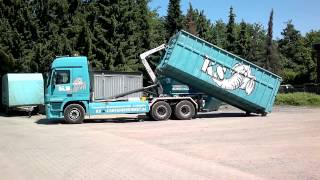 Hakenlift KS Containerdienst 36 cbm entladen und beladen [upl. by Kataway]