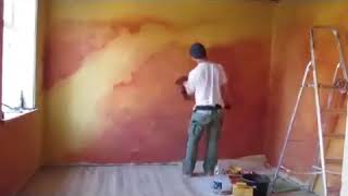 Wandgestaltung mit Wischtechnik  Schwammtechnik Zeitraffer Rag technique wall design DIY easy [upl. by Moses]