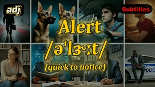 adj Alert meaning quick to notice with 5 examples [upl. by Demb]