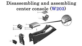 Disassembling and assembling center console on CClass W203 [upl. by Ewens]