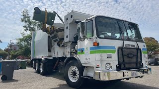 Recology Sonoma Marin • ACX CNG Split Bridgeport Garbage truck on Greenwaste and Trash [upl. by Talie193]