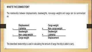 Displacement DeadweghtLightshipNCW [upl. by Tteltrab]