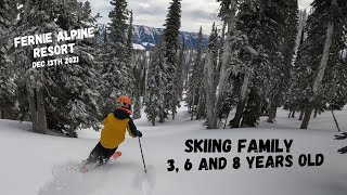 Skiing Family Amazing Conditions  Skiing With Different Age Kids [upl. by Clifton]