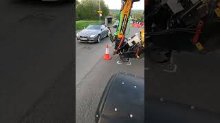 Cleanest pothole repair Ive seen 💨  🎥 highwayharper asphaltpaving construction [upl. by Hajan]