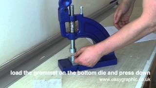 How to use eyelet machine for plastic banner eyelets  Easy Graphic [upl. by Solahcin]