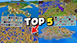 TOP 5 minecraft best seeds 121 pocket edition  minecraft seeds bedrock 121 🔥 [upl. by Kit556]