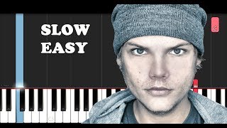 Avicii  SOS SLOW EASY PIANO TUTORIAL [upl. by Adala]