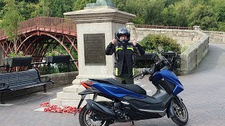 Honda forza 350 a 1779 bridge in Ironbridge quot1st of its kind in the world apparentlyquot [upl. by Idnir]