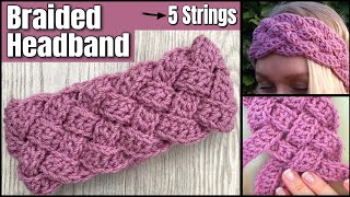 BRAIDED Headband Crochet Tutorial  EASY Crochet Pattern [upl. by Aerdno424]