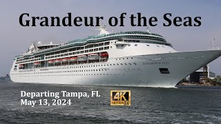 Grandeur of the Seas departing Tampa FL May 13 2024 in 4K [upl. by Flip315]