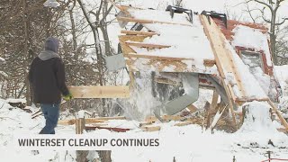 Snow didnt stop some from picking up after Winterset EF4 tornado [upl. by Nabe]