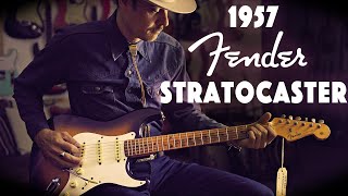 All Original 1957 Fender Stratocaster  Gorgeous Surf Tones [upl. by Nibroc]