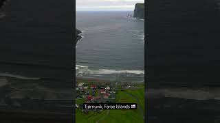 The village of tjornuvik in the FaroeIslands djimavicair2 faroe drone nordictravel [upl. by Liahkim]