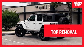 HOW TO REMOVE JEEP WRANGLER SOFT TOP ROOF [upl. by Budwig]