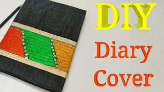 Beautiful Diary Cover using Old Jeans  DIY Diary Cover [upl. by Pickard111]