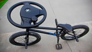 BMX RIDING WITH STEERING WHEEL [upl. by Turoff]