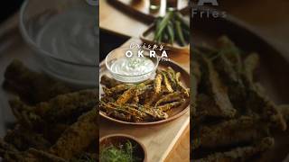 Crispy Okra Fries Recipe Air Fryer cooking okra fries okrafries [upl. by Hsakaa]