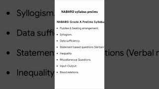 Nabard 2023 syllabus prelims NABARD syllabus nabard job agriculture [upl. by Tecu]