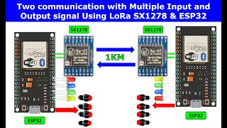 EPS32 Lora RX TX 4 LED 4 Pushbutton  esp32 LoRa SX1278  ESP32 Long Range Lora Sender and Receiver [upl. by Laira]