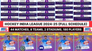 Hockey India League 202425 Schedule Matches Teams Start Date Time  HIL 202425 Live Channels [upl. by Ylam]