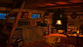 Relaxing Blizzard with Fireplace Crackling  Deep Sleep fall Asleep from Insomnia Sleep Better [upl. by Llennahc581]