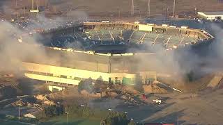 Pontiac Silverdome implosion fails after first blast [upl. by Henrietta195]