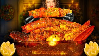 KING CRAB SEAFOOD BOIL MUKBANG  SEAFOOD  MUKBANG  DESHELLED LOBSTER  SEAFOOD BOIL  ASMR EATING [upl. by Anirec]