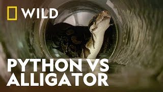 Burmese Python Eats An Alligator Whole  Worlds Deadliest Snakes  National Geographic WILD [upl. by Rednaskela]