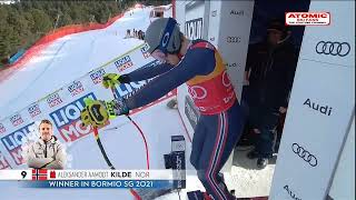 AUDI FIS Ski World Cup  Mens SuperG  Bormio ITA Dec 29 2022 only the ATOMIC athletes [upl. by Olympia]