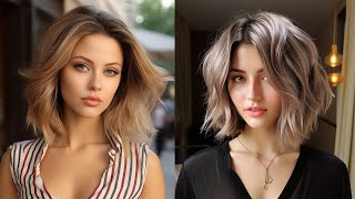 Shoulder Length Lob Haircut Choppy Layered Bob Haircut Trending Hairstyles 2024 bobhairstyle [upl. by Jabin]