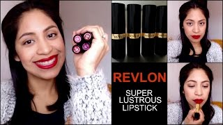 Revlon Super Lustrous Lipstick  Review amp Swatches [upl. by Eynahpets]