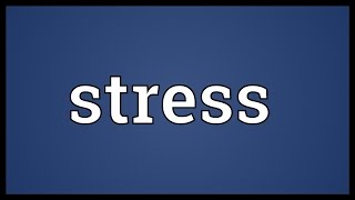 Stress Meaning [upl. by Tyrone432]