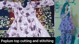 peplum top cutting and stitching in easy way trending stitch stitching stitchwithshaziya [upl. by Knah]