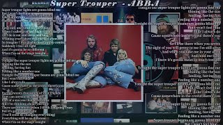 Super Trouper  ABBA Lyrics  Greatest Hits Golden Oldies but Goodies [upl. by Llirpa]