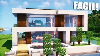 ✅Cómo hacer una casa MODERNA en Minecraft🏡 FÁCIL Y RÁPIDO 10 [upl. by Ahseinaj]