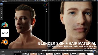 Blender SKIN  HAIR SHADER 34  Daz3d to Blender  Clo3d to Blender  Material and Texture Set up [upl. by Relyks980]