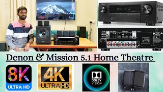 Denon X580Bt Av Receiver amp Mission M Cube 51  Low budget Home Theatre [upl. by Eerehc428]