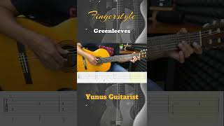 Greensleeves  Fingerstyle Guitar Tutorial  TAB amp Lyrics fingerstyleguitar [upl. by Anirahtak]