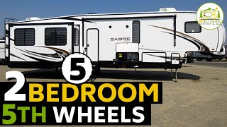 5th Wheels  5 Awesome 5th Wheels with 2 Bedrooms [upl. by Atiekan]