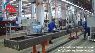 Production Line  Hydraulic rivet setting machine for truck frame [upl. by Devine]