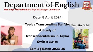 Presentation on Transcending Swiftly A Study of Transcendentalism in Taylor Swift’s Lyrics [upl. by Iong421]