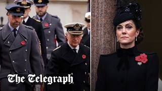 Remembrance Sunday Princess of Wales watches on as King Charles lays wreath [upl. by Oskar]