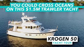 You could cross oceans on this 15m trawler yacht  KadeyKrogen 50 tour  Motor Boat amp Yachting [upl. by Eenyaj663]