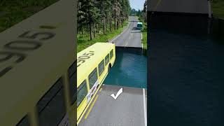 Bus vs water pit 31  carsvswaterpit beamngdrive doubleflatbedtrailertruckvsspeedbumps [upl. by Betti]