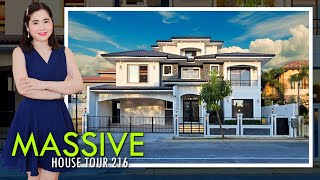 Touring a Grand Mediterranean Home with Pool in Portofino South Las Pinas House Tour 216 [upl. by Odlavu925]