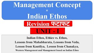 Indian ethos ethics and ethos lesson from Mahabharata Management Concept amp Indian Ethos [upl. by Yecad204]