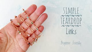 DIY Wire Jewelry Ideas For Beginners  Simple Teardrop Links [upl. by Aneehta312]